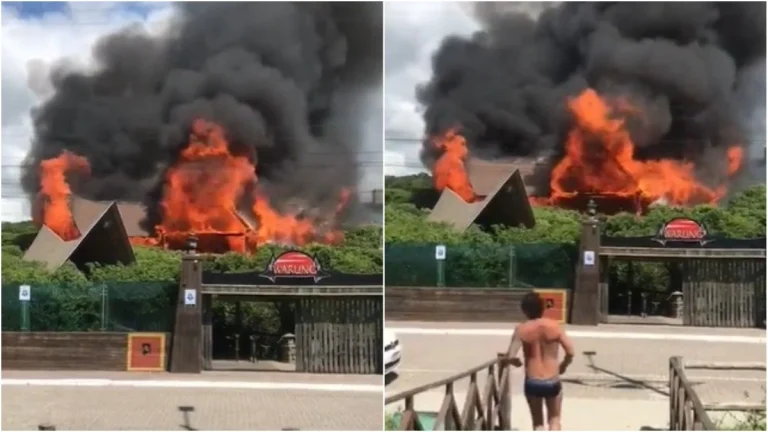 Lo storico Warung Beach Club in Brasile sta andando a fuoco